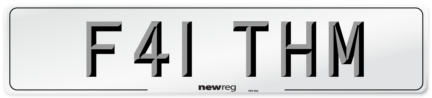 F41 THM Number Plate from New Reg